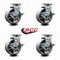 Service Caster 5'' V-Groove Semi Steel Swivel Caster Set with Bronze Bearings and Brakes, 4PK SCC-20S520-VGBZ-TLB-4 - alternate 4